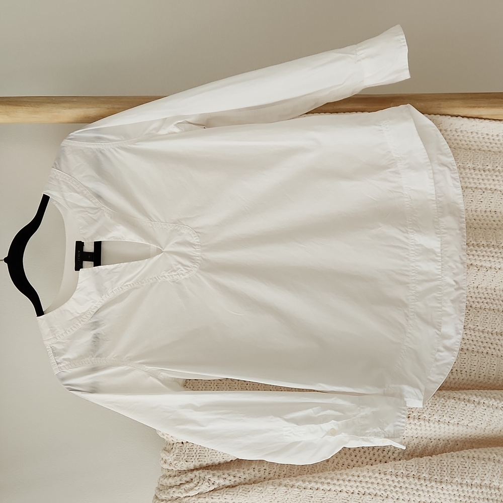 J. Crew Classic White Tunic Top Size XS